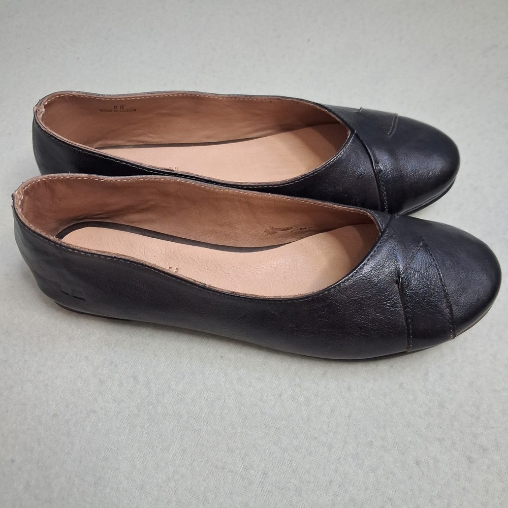 Bed Stu Brown Leather Ballet Flats Crossover Round Toe Slip On Shoes Womens 6 - Picture 9 of 12